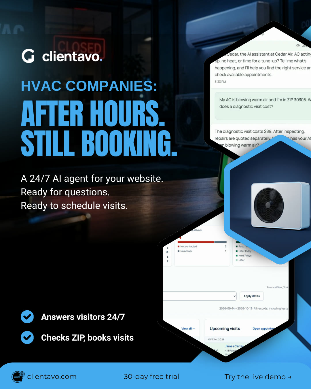 C06-B · After hours. Still booking.